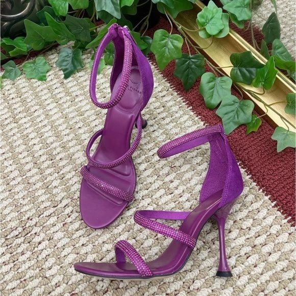 MARC FISHER LTD Carita Ankle Strap Heeled Sandal in Purple Size 7.5 - Picture 6 of 12